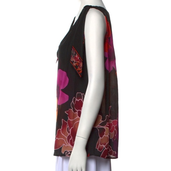 Camilla Silk Scarf Tie Top Midnight Poppy NWOT - Picture 6 of 8